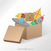 Free vector box with toys