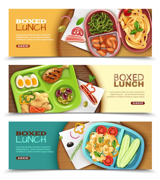 Boxed Lunch Horizontal Banners