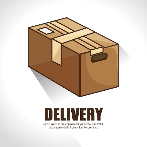 Бесплатное векторное изображение Коробка картонная упаковка доставка