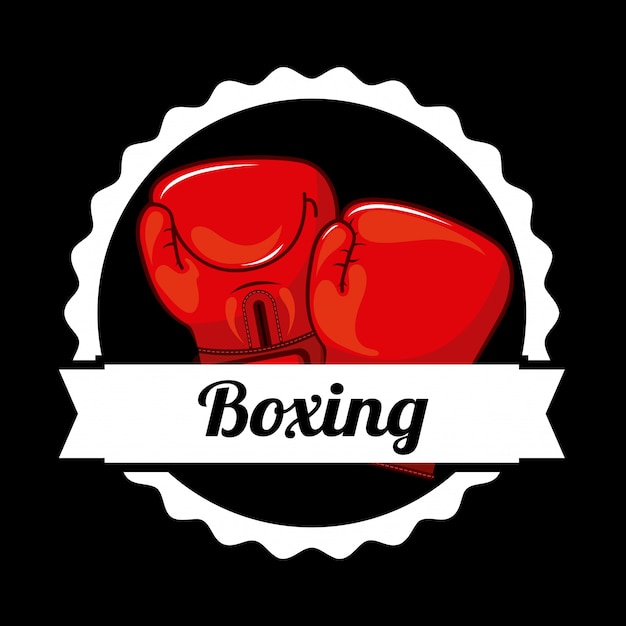 Distintivo di boxe logo design grafico