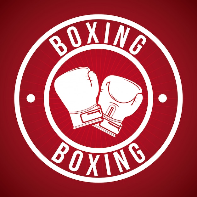 Vettore gratuito distintivo di boxe logo design grafico