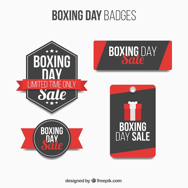 Free vector boxing day badge collection