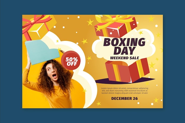 Free vector boxing day banner concept