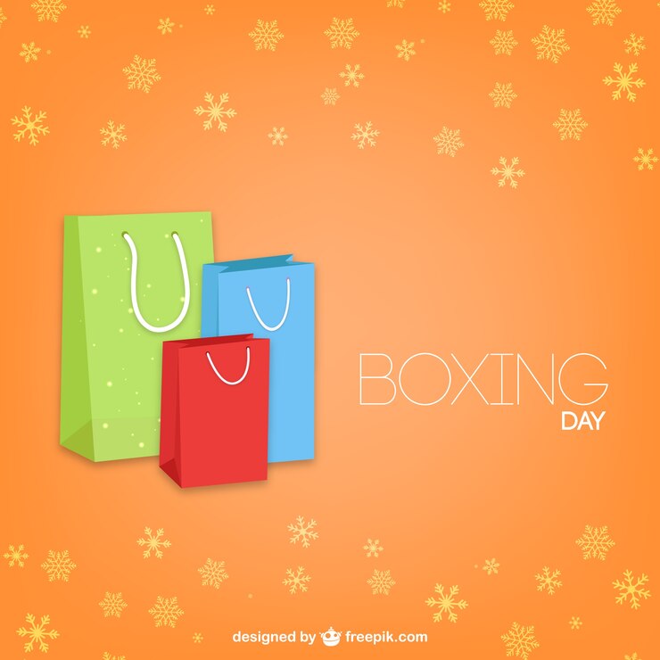 Free Vector boxing day at christmas