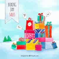 Free vector boxing day discounts background