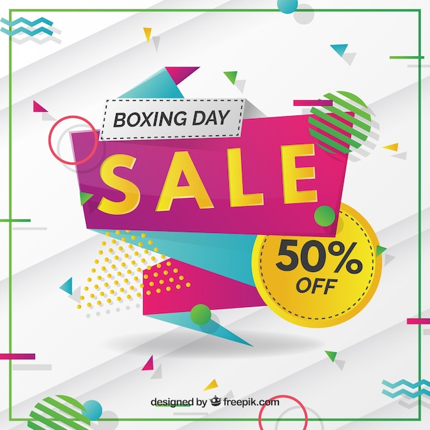 Free vector boxing day discounts background