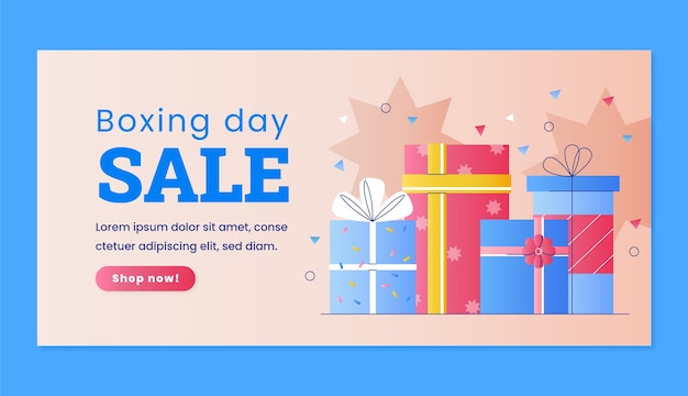 Free vector boxing day event sale banner template