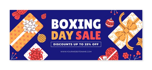 Free vector boxing day event social media cover template