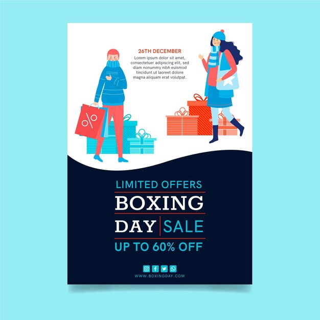 Free vector boxing day flyer a5 vertical