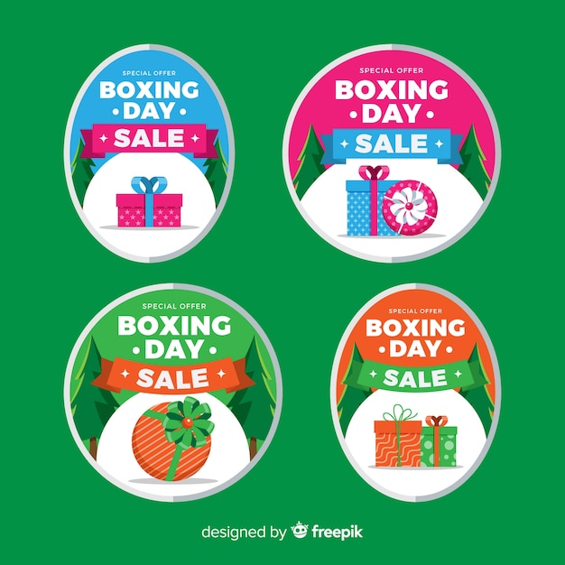 Free vector boxing day sale badge collection