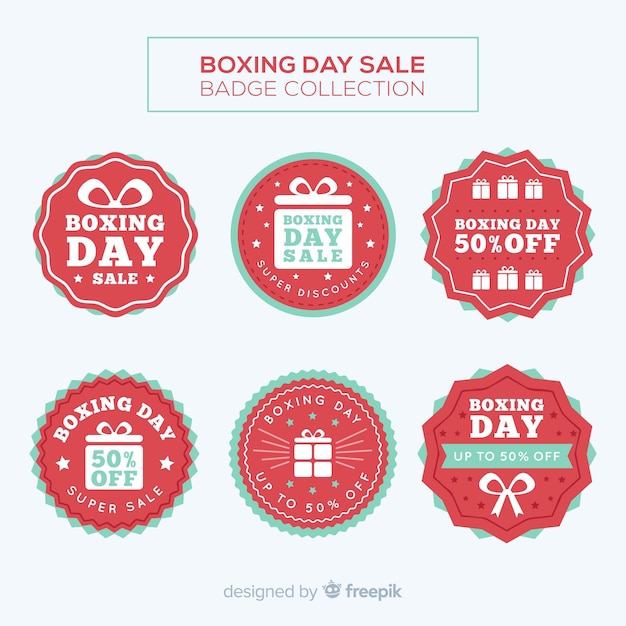 Free vector boxing day sale badge collection