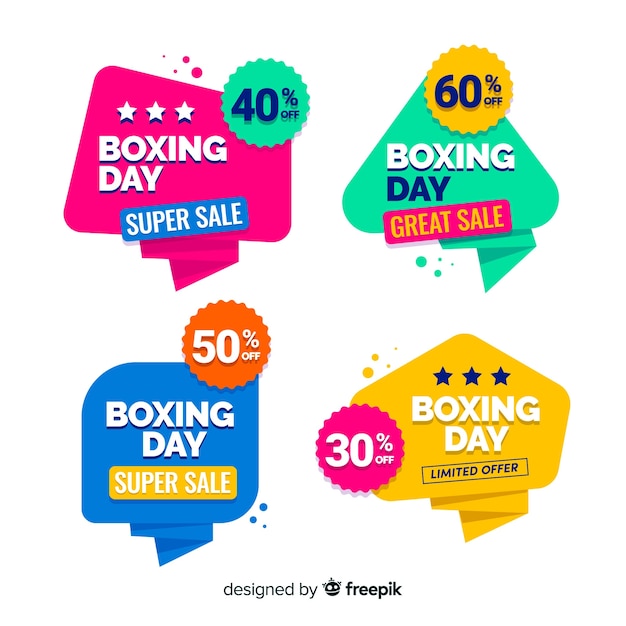 Free vector boxing day sale badge collection