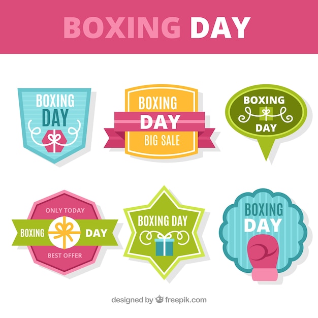 Boxing day sale badge in different colors