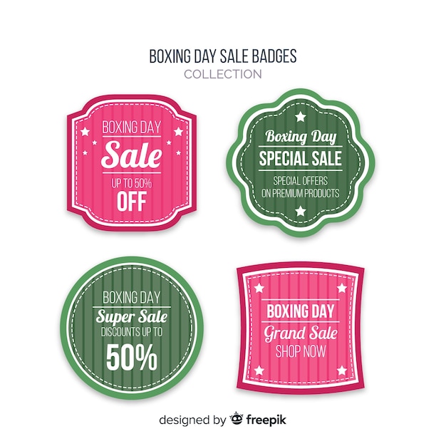 Boxing day sale badges collection