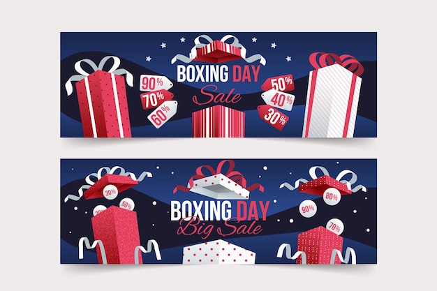 Boxing day sale banners set