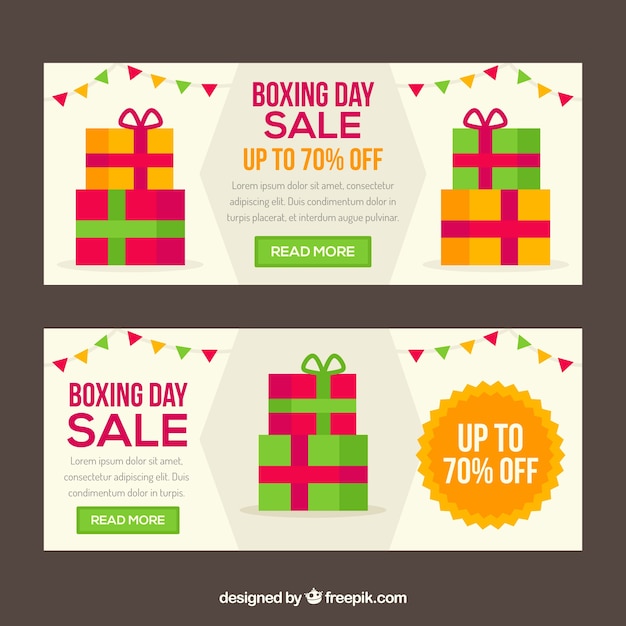 Free vector boxing day sale banners