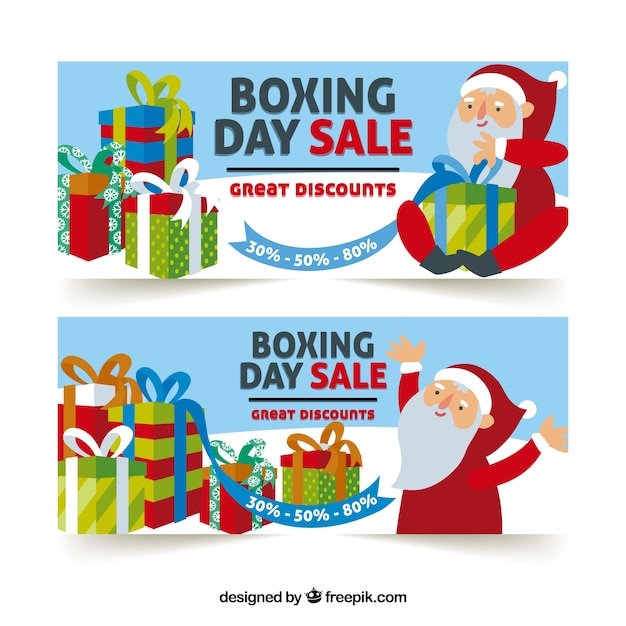 Free vector boxing day sale banners