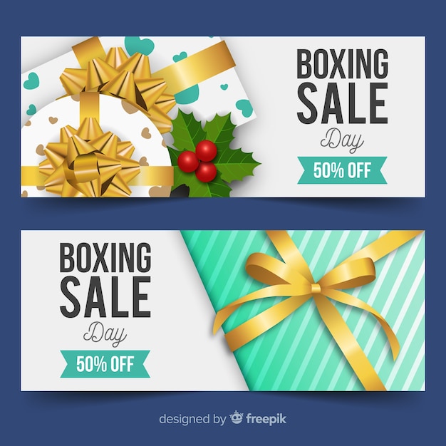 Free vector boxing day sale banners