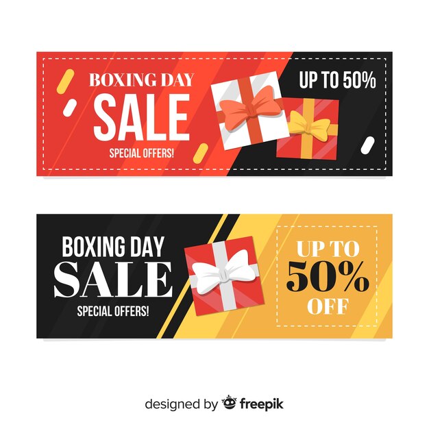 Free vector boxing day sale banners