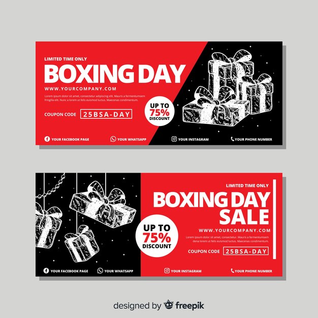 Boxing day sale banners