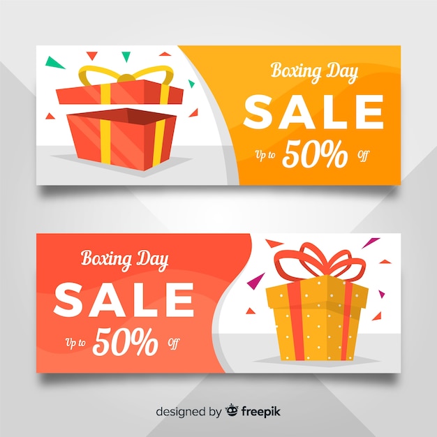 Free vector boxing day sale banners