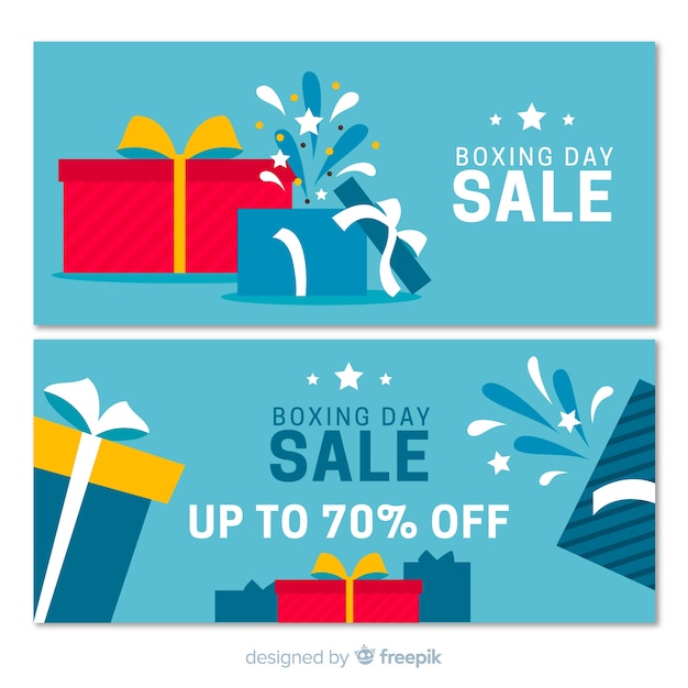 Free vector boxing day sale banners