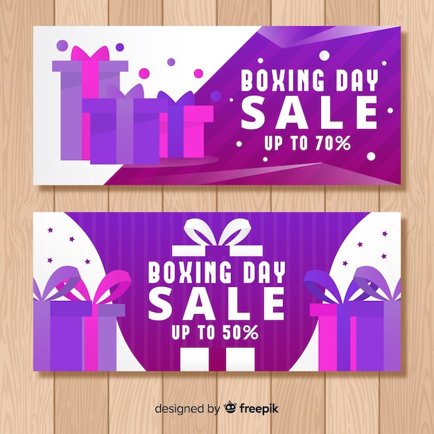 Free vector boxing day sale banners