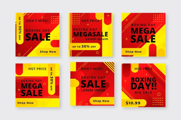 Free vector boxing day sale instagram post collection