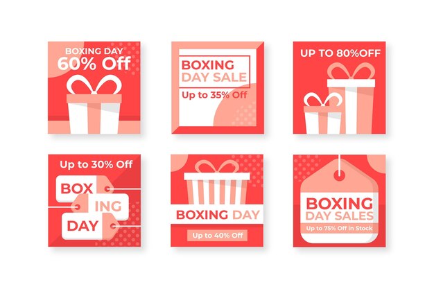 Free vector boxing day sale instagram post collection