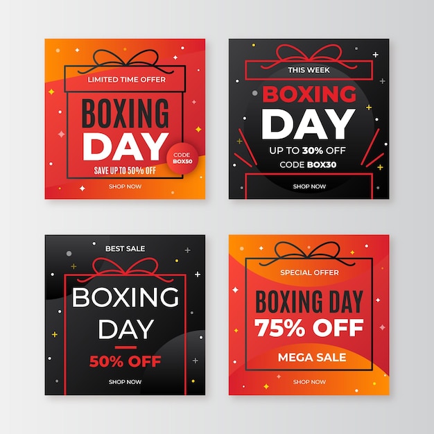 Free vector boxing day sale instagram post collection