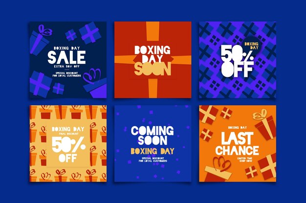 Free vector boxing day sale instagram post collection