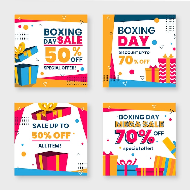 Free vector boxing day sale instagram post collection