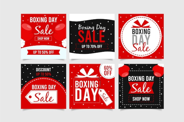 Free vector boxing day sale instagram post collection