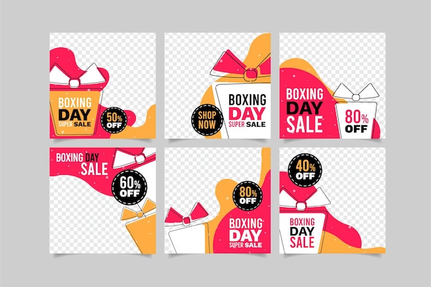 Free vector boxing day sale instagram post collection