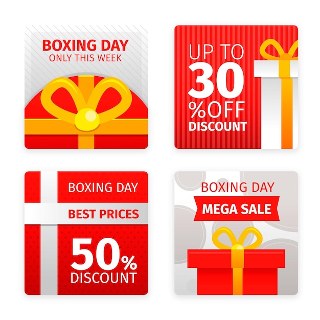 Free vector boxing day sale instagram posts collection
