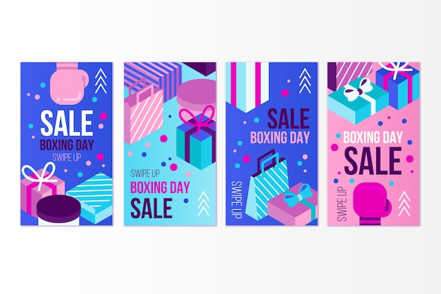 Бесплатное векторное изображение Боксерский день продажи инстаграм сборник рассказов