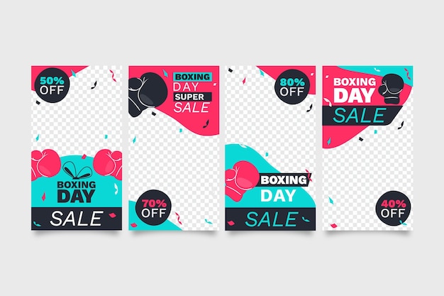 Free vector boxing day sale instagram story collection