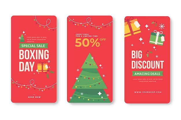 Free vector boxing day sale instagram story collection