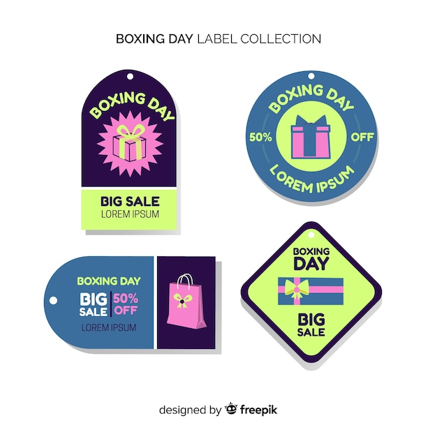 Free vector boxing day sale label collection