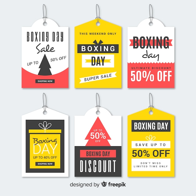 Free vector boxing day sale label collection