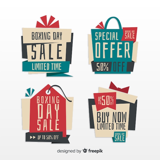 Free vector boxing day sale label collection