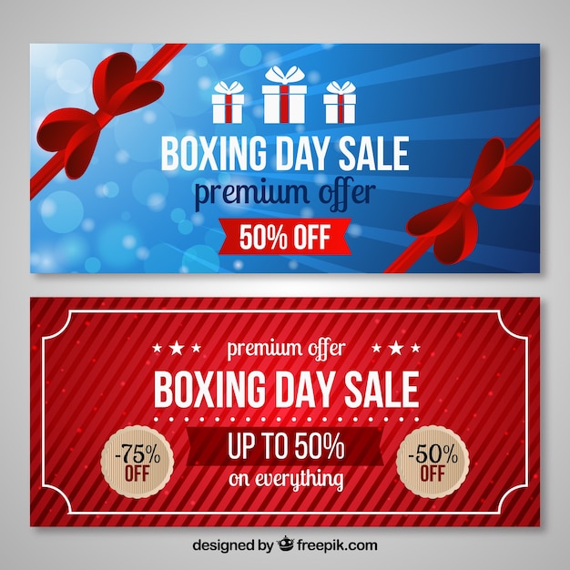 Boxing day sale and premium offer banners