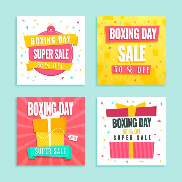 Boxing day sale social media posts