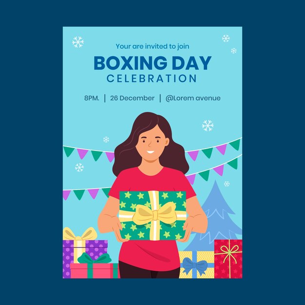 Free vector boxing day sales invitation template