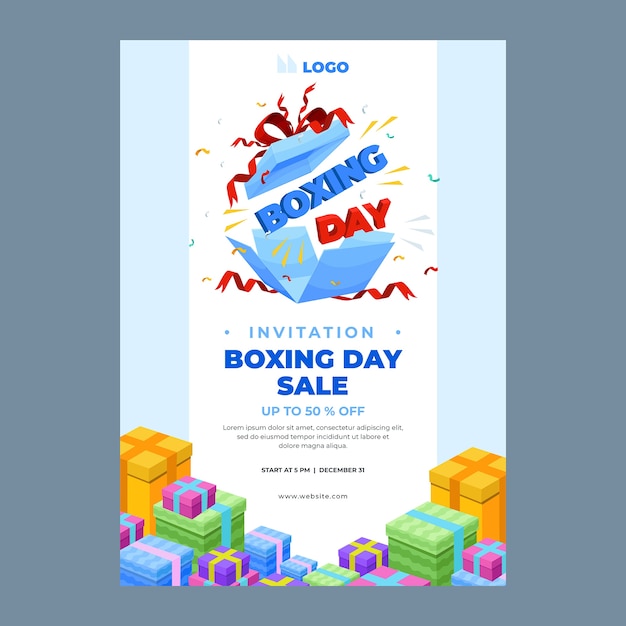 Boxing day sales invitation template