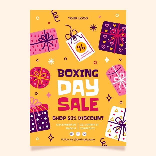 Boxing day sales invitation template