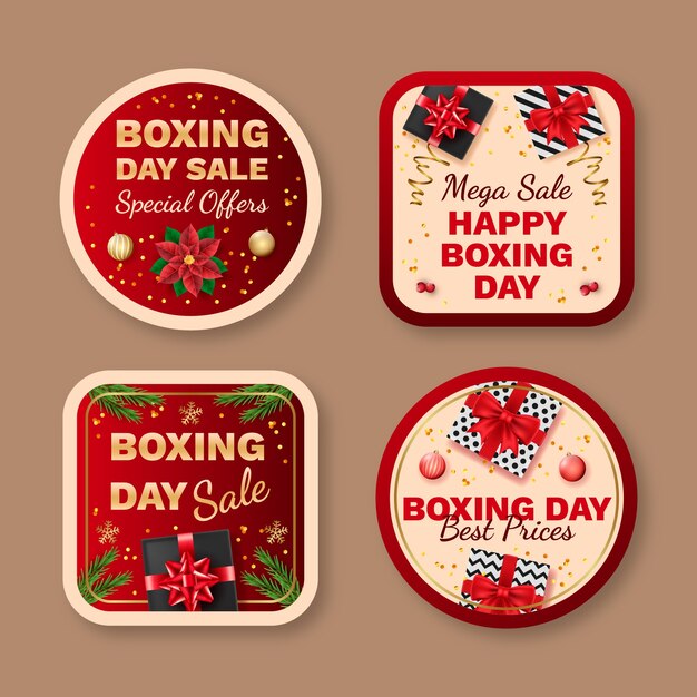 Boxing day sales labels collection