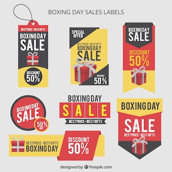 Boxing day sales labels