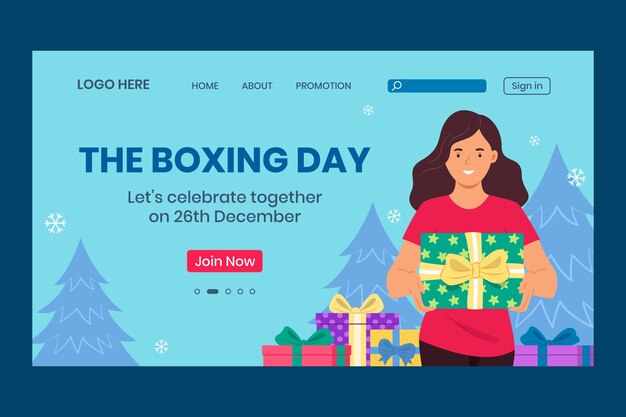 Boxing day sales landing page template