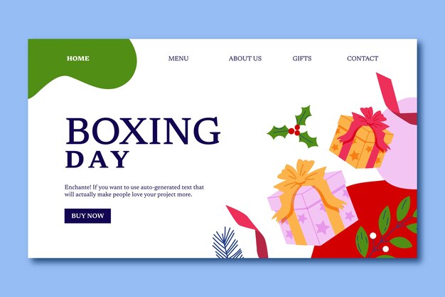 Boxing day sales landing page template